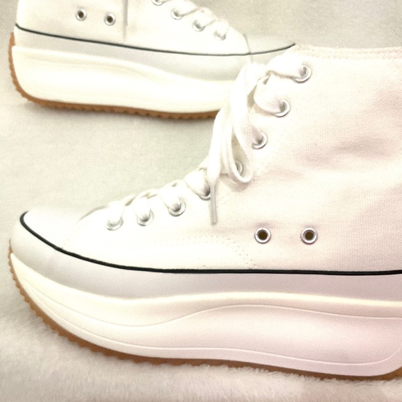 White Madden Girl WINNONA Fabric High Top Platform Round Toe Sneakers Size 6M - Picture 4 of 16